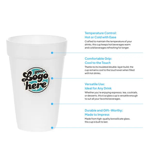 6 oz / 8 oz / 12 oz / 16 oz Styrofoam Cup view 3