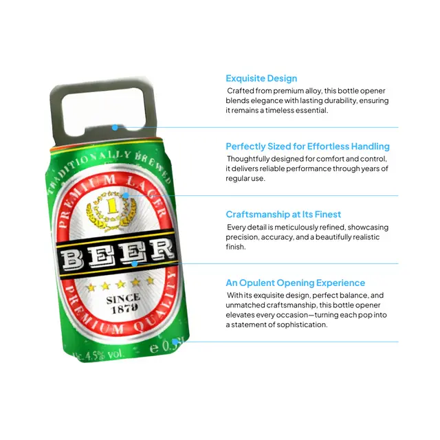 Beer Can-Shaped Bottle Opener view 2