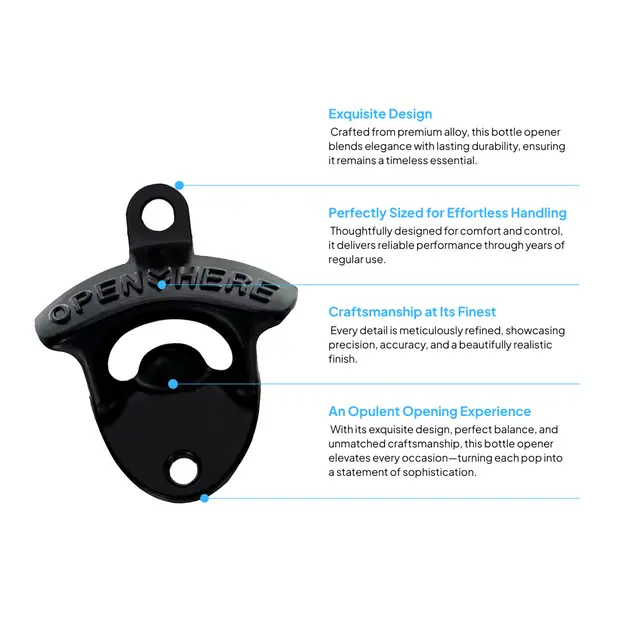 Black Bottle Opener view 2