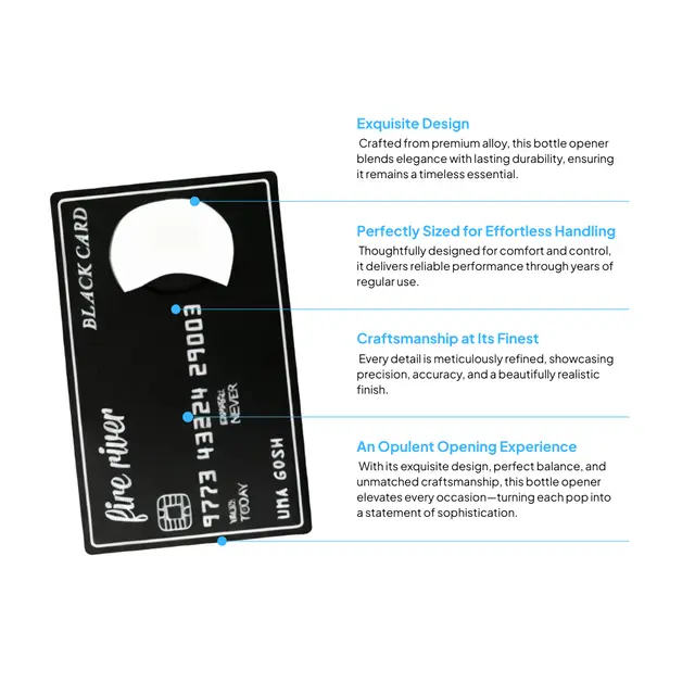 Black Credit Card-Shaped Bottle Opener view 2