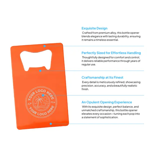 Printed Card-Shaped Bottle Opener view 2