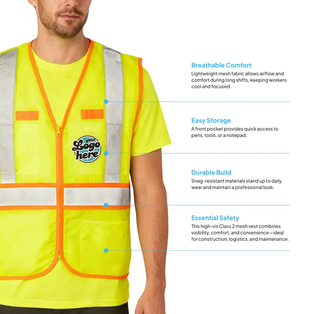 CornerStone® ANSI 107 Class 2 Dual-Color Safety Vest view 2