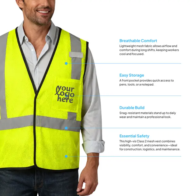 CornerStone® ANSI 107 Class 2 Economy Mesh One-Pocket Vest view 2