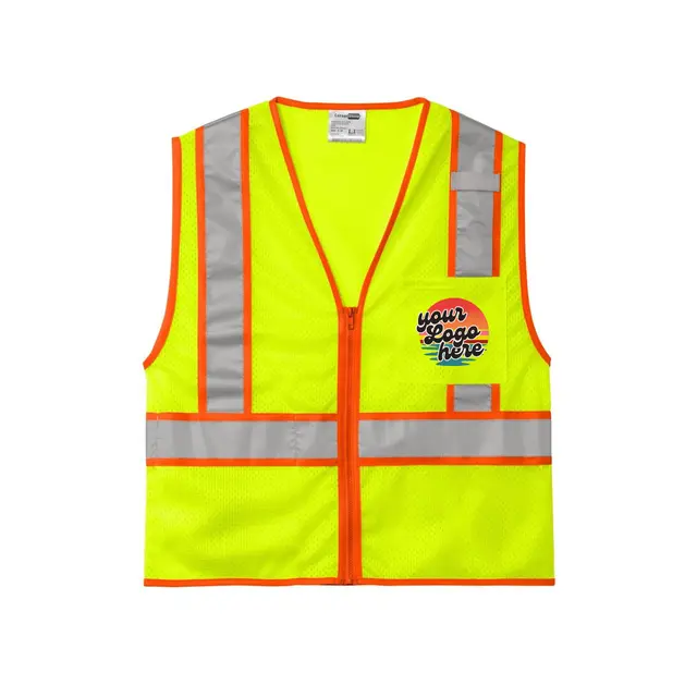 CornerStone® ANSI 107 Class 2 Mesh Zippered Two-Tone Vest view 3