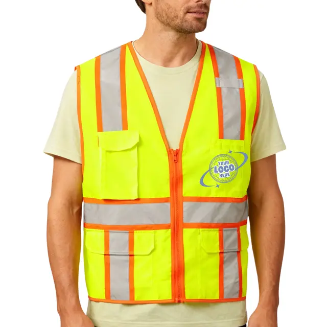 CornerStone® ANSI 107 Class 2 Surveyor Zippered Two-Tone Vest view 2