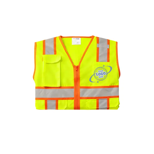 CornerStone® ANSI 107 Class 2 Surveyor Zippered Two-Tone Vest view 5