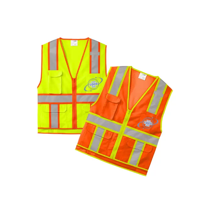 CornerStone® ANSI 107 Class 2 Surveyor Zippered Two-Tone Vest view 6