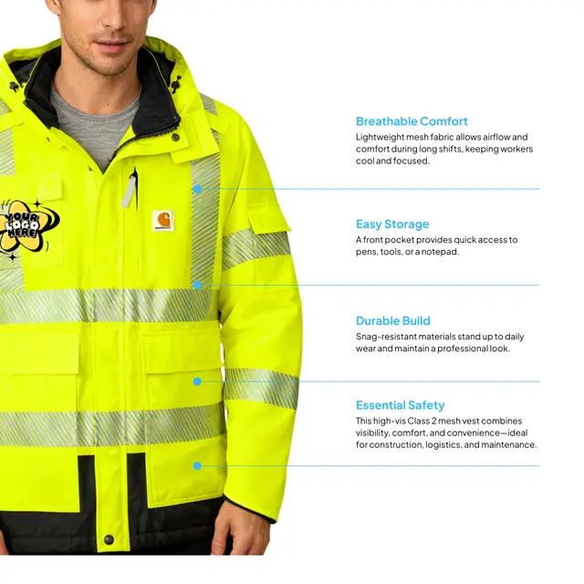 Carhartt® ANSI 107 Class 3 Waterproof Heavyweight Insulated Jacket view 2
