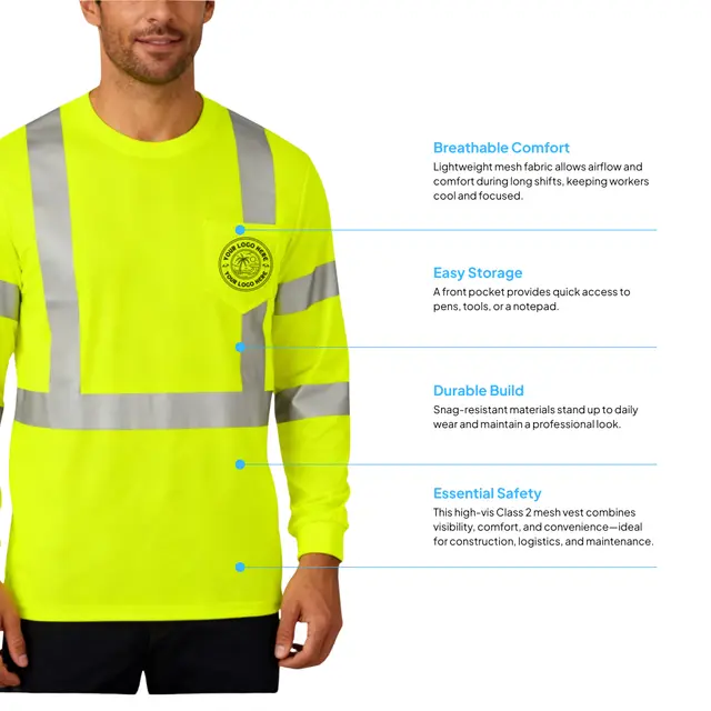 CornerStone® ANSI 107 Class 3 Mesh Long Sleeve Tee view 2