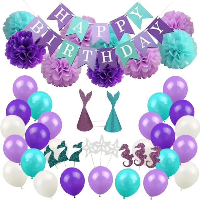 Mermaid Theme Birthday Kit view 5