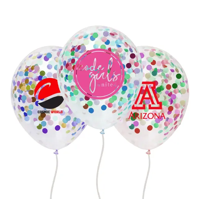 12" Confetti Latex Balloons view 7
