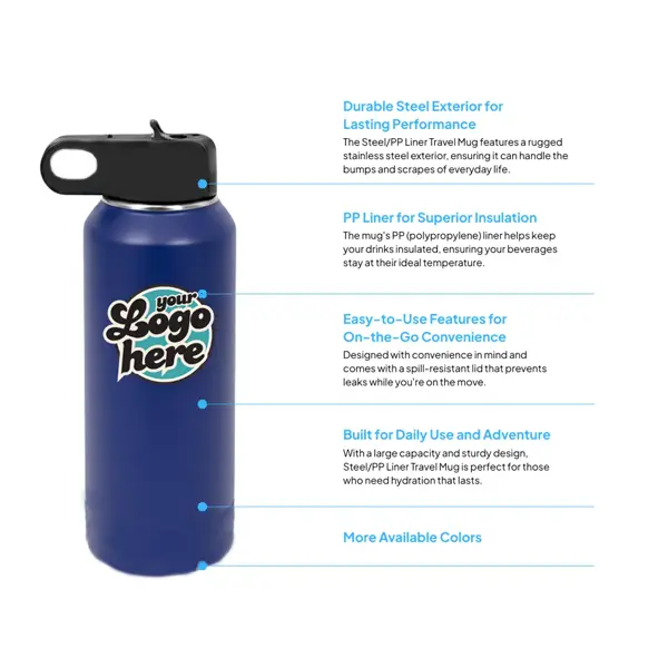 32 oz Stainless Steel Water Bottle view 2