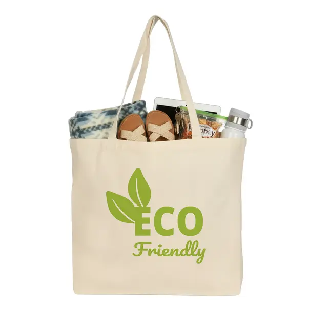 Jumbo Cotton Tote Bags (Natural) view 6