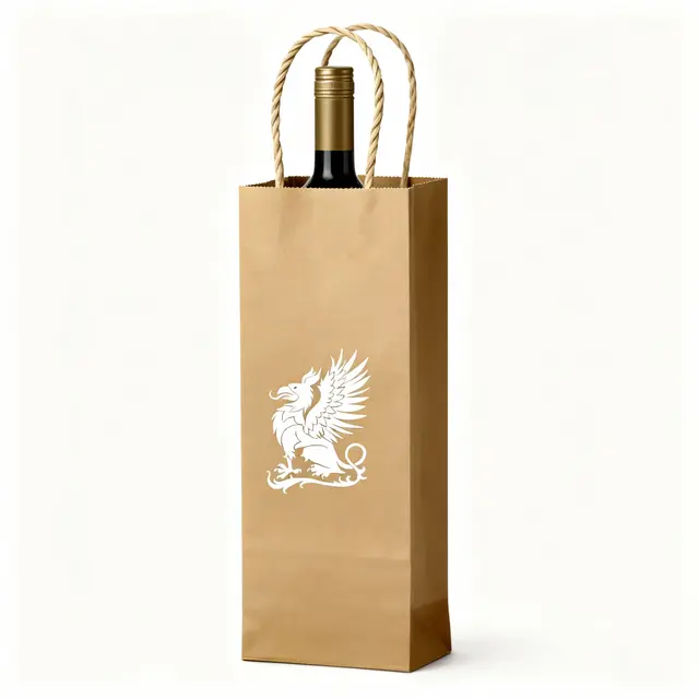 Kraft Paper Wine Tote Bags view 6
