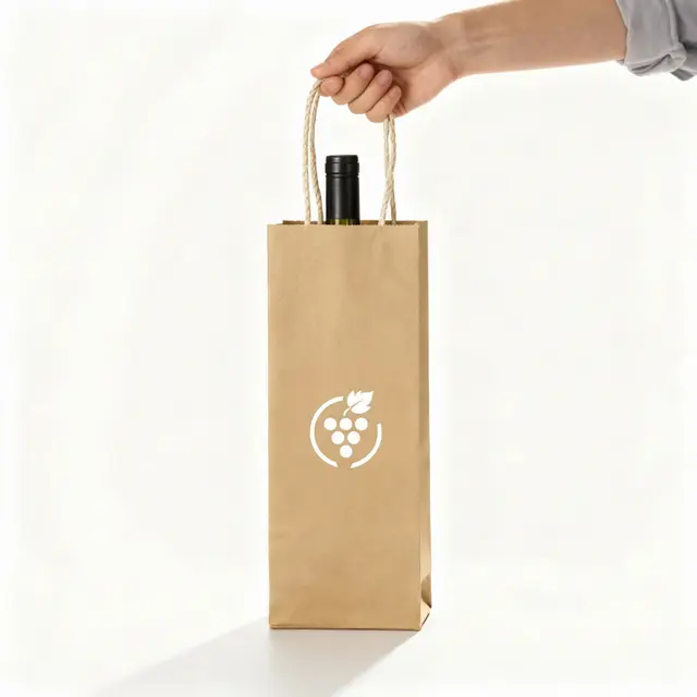 Kraft Paper Wine Tote Bags view 7