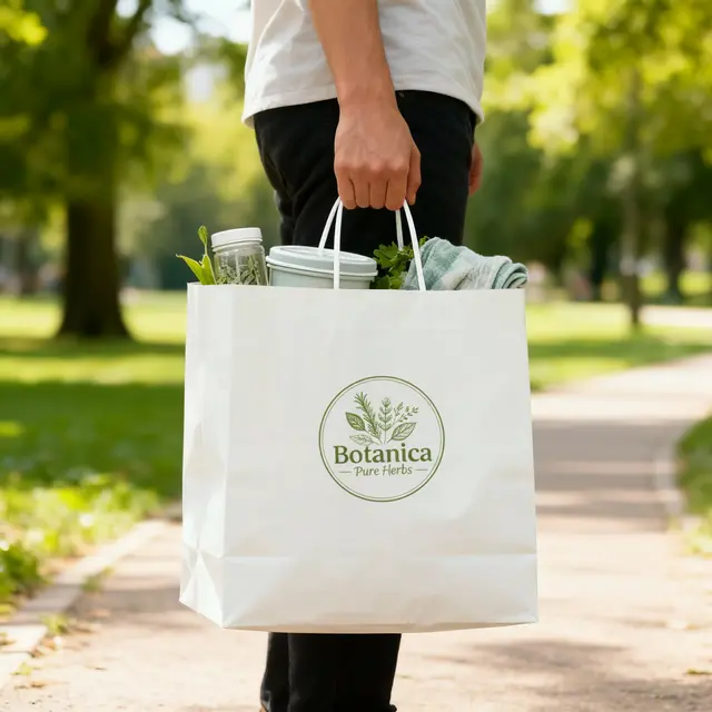 White Kraft Paper Bags view 7