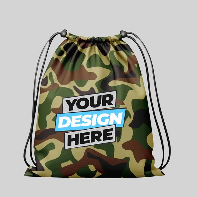 Camouflage Nylon Drawstring Bags view 1