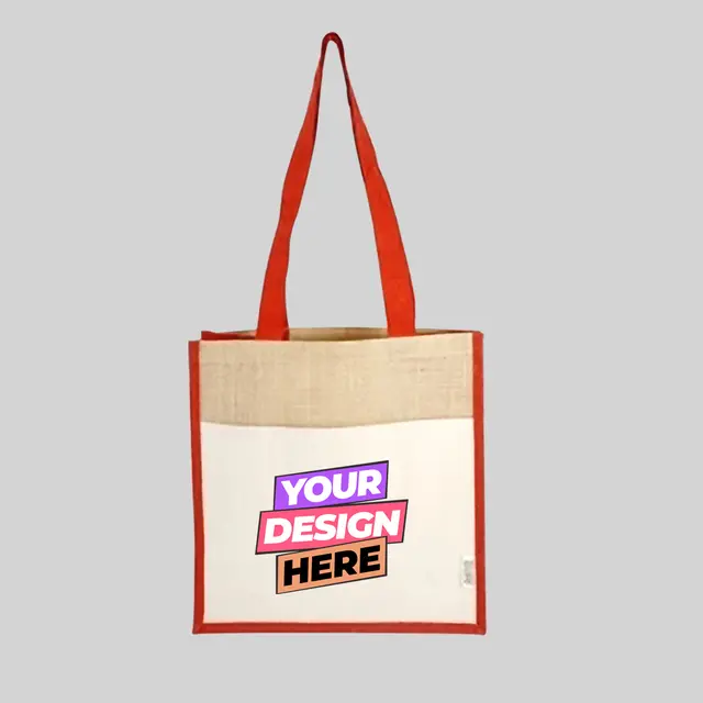 Recycled Cotton Jute Tote Bags view 1