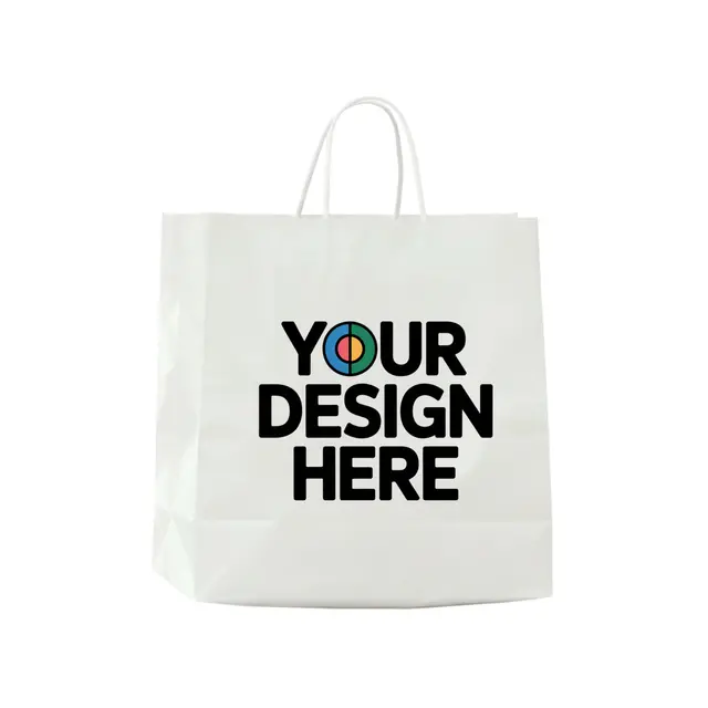White Kraft Paper Bags view 2