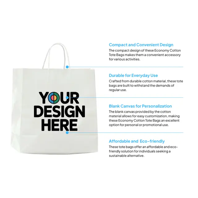 White Kraft Paper Bags view 3