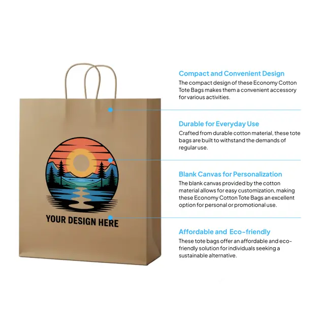 Khaki Kraft Paper Bags view 2