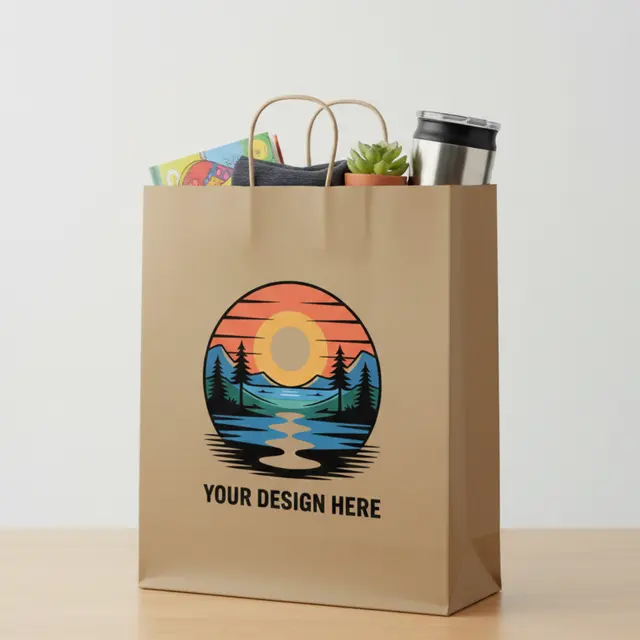 Khaki Kraft Paper Bags view 4