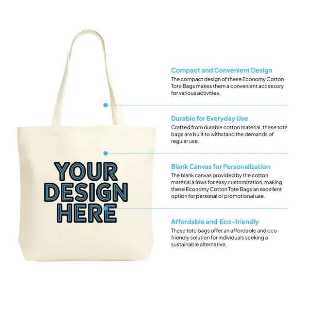 Jumbo Cotton Tote Bags (Natural) view 2