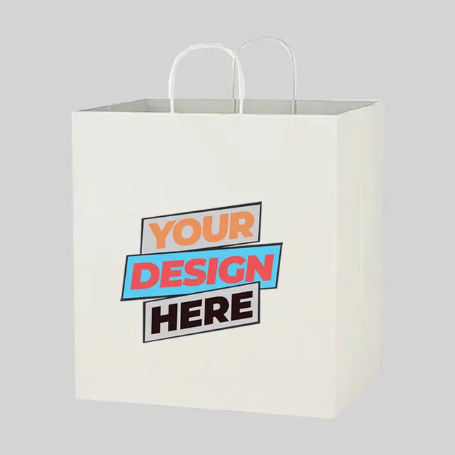 White Kraft Paper Bags view 1