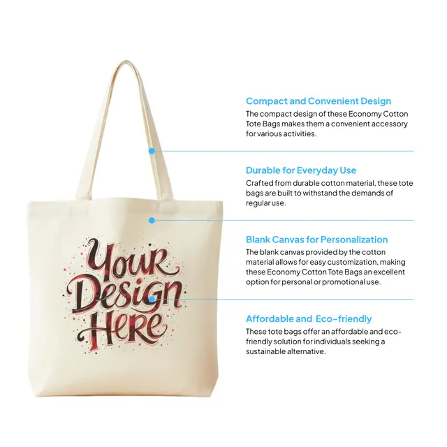 Heavy Canvas Tote Bags (Natural) view 3