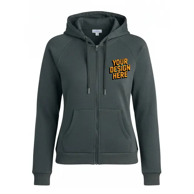 Allmade Women's Organic CVC Fleece Full-Zip Hoodie view 3