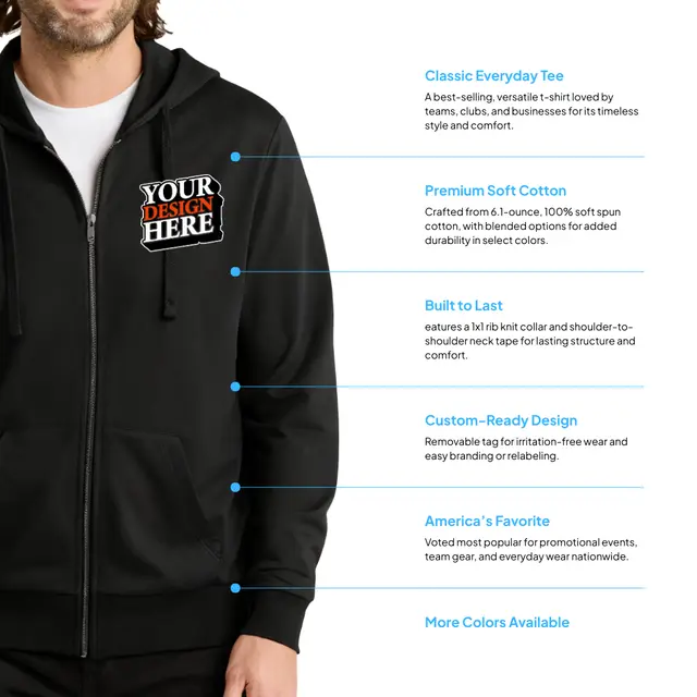 Allmade Unisex Organic French Terry Full-Zip Hoodie view 2