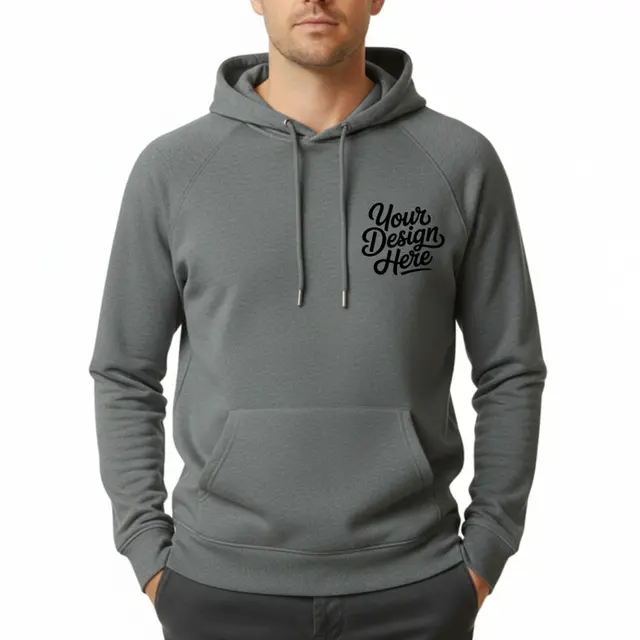 Allmade Unisex Organic CVC Fleece Pullover Hoodie view 6