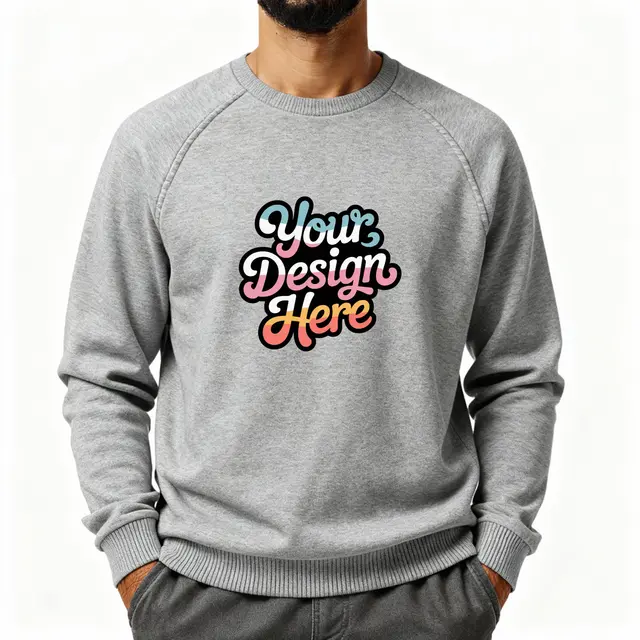 Allmade Unisex Organic CVC Fleece Crewneck Sweatshirt view 6