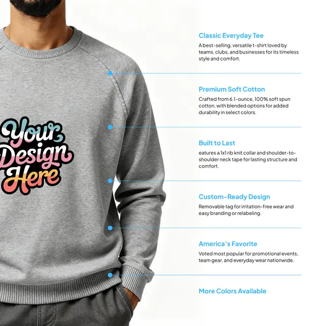 Allmade Unisex Organic CVC Fleece Crewneck Sweatshirt view 2