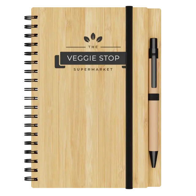 Small Engraved Bamboo Notebook & Pen view 8