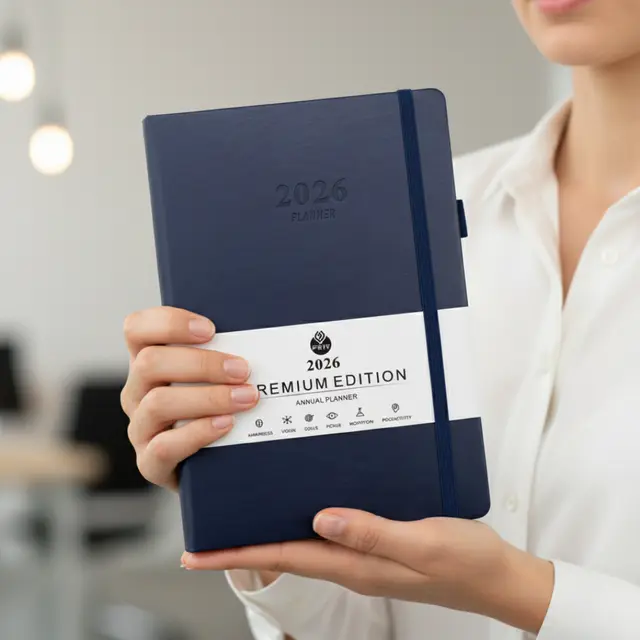 A5 Notebook Planner with Leather Hardcover view 4