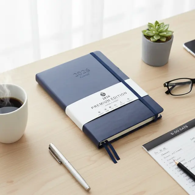 A5 Notebook Planner with Leather Hardcover view 8