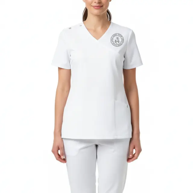 Economy Womens Mock Wrap Scrub Set view 5