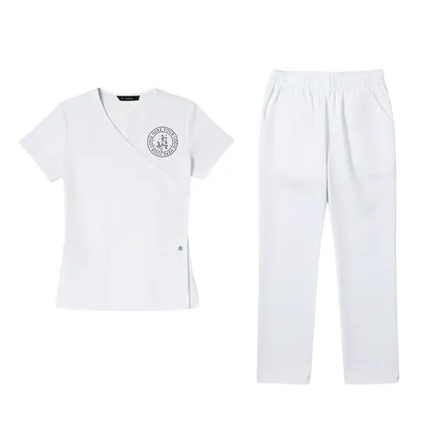 Economy Womens Mock Wrap Scrub Set view 3