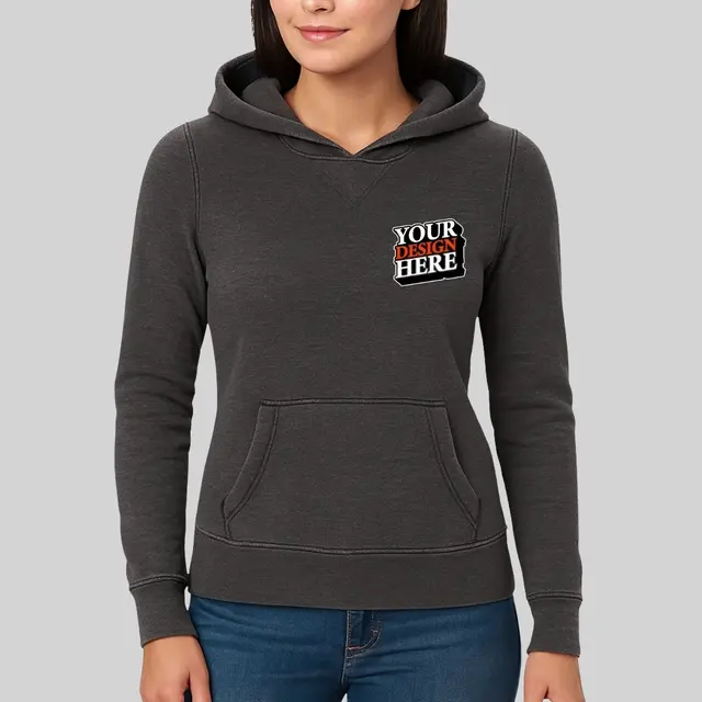 J America Ladies' Zen Pullover Fleece Hooded Sweatshirt view 1