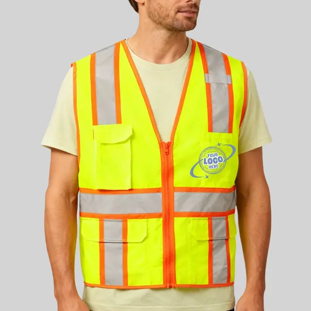 CornerStone® ANSI 107 Class 2 Surveyor Zippered Two-Tone Vest view 1