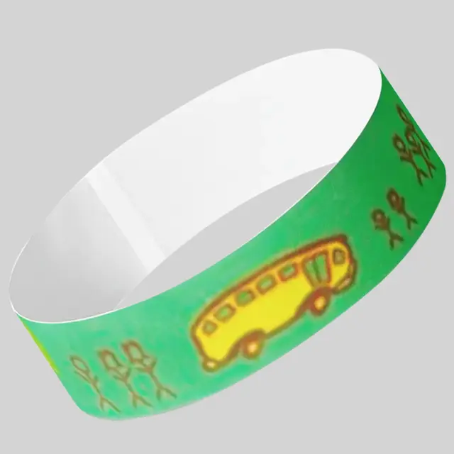 School Bus Tyvek® Wristbands view 1