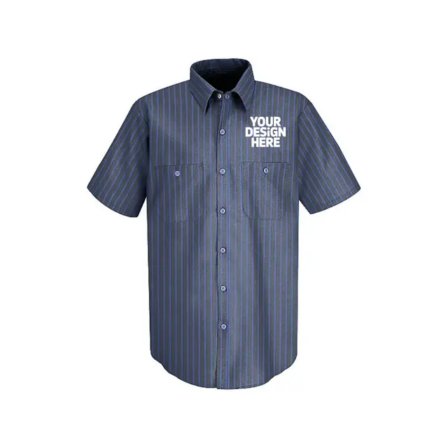 Red Kap® Short Sleeve Striped Industrial Work Shirt view 2