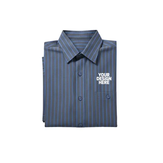 Red Kap® Short Sleeve Striped Industrial Work Shirt view 3