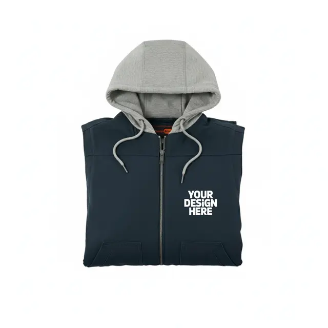 CornerStone® Duck Fleece Full-Zip Hooded Jacket view 3