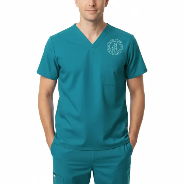 Wink® Unisex WorkFlex Chest Pocket V-Neck Top view 5