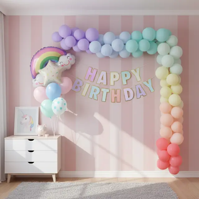 Rainbow Theme Birthday Kit view 3