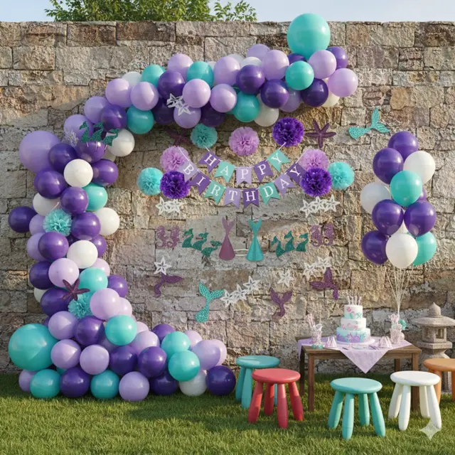 Mermaid Theme Birthday Kit view 3