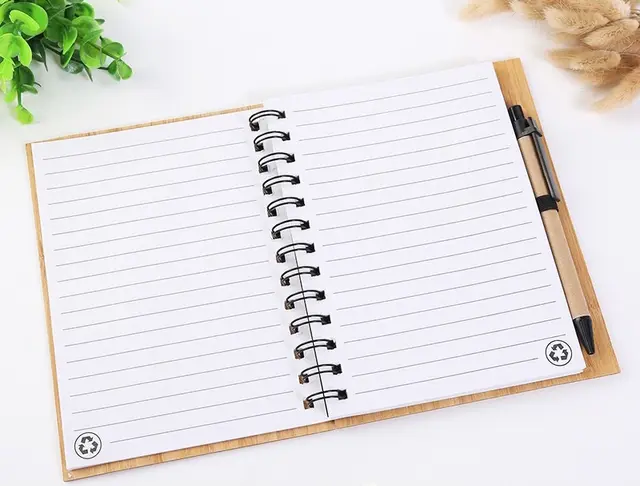 Small Engraved Bamboo Notebook & Pen view 9