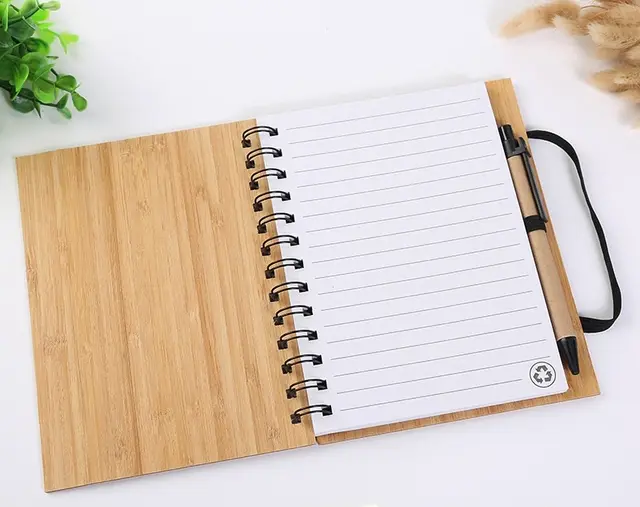 Small Engraved Bamboo Notebook & Pen view 11